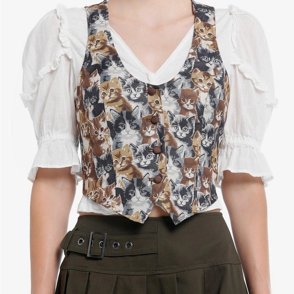 Hot Topic thorn and fable brand cat vest